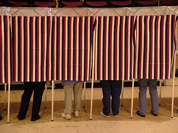 Election workers support democracy and eat cookies